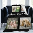 thumbnail image 1 of Custom Blanket with Photos Text, Customized Blankets with Photos Collage Customized Blankets for Family Birthday Wedding Gift, Personalized Bed Throw Blanket for Adult Child Black, 60" x 50", 1 of 6