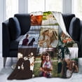 thumbnail image 1 of Custom Blanket with Photos Text, Customized Blankets with Photos Collage Customized Blankets for Family Birthday Wedding Gift, Personalized Bed Throw Blanket for Adult Child Black, 60" x 50", 1 of 6