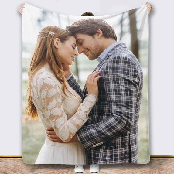 Custom Blanket with Photos Text Customized Blanket Personalized Flannel Throw Blankets for Adult Kid Birthday Christmas Fathers Mothers Valentines Day Customized Gift A Blankets