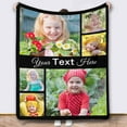 thumbnail image 1 of Custom Blanket with Photos Text Customized Blanket Personalized Flannel Throw Blankets for Adult Kid Birthday Christmas Fathers Mothers Valentines Day Customized Gift Blankets, 1 of 5