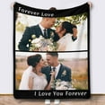 thumbnail image 1 of Custom Blanket with Photos Text Customized Blanket Personalized Flannel Throw Blankets for Adult Kid Birthday Christmas Fathers Mothers Valentines Day Customized Gift Blankets, 1 of 5