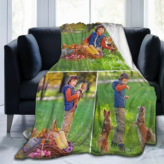 Custom Blanket with Photos Text, Personalized Blanket Customized Throw Blankets for Family Friend Father Mother Christmas Halloween Birthday Wedding Customized Gifts for Women Men 60"x50"