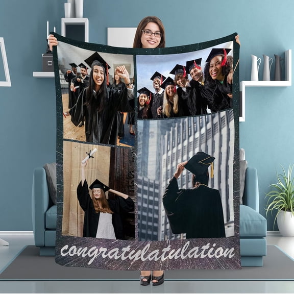 Custom Blanket with Photos Text Personalized Blankets for Adults-Customized Picture Blanket Throw for Dad Mom Woman Friends Couple Boyfriend Girlfriend Mom Best Friend on Fathers Mothers Day 50"X40"