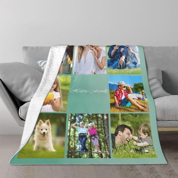Custom Blanket with Photos Text Personalized Blankets for Adults-Customized Picture Blanket Throw for Dad Mom Woman Friends Couple Boyfriend Girlfriend Mom Best Friend on Fathers Mothers Day 50"X40"
