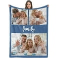 thumbnail image 1 of Custom Blanket with Photos/Text, Personalized Customized Picture Throw Blanket for Family Friend Christmas Halloween Birthday Wedding Customized Gifts for Women Men Blankets, 1 of 5