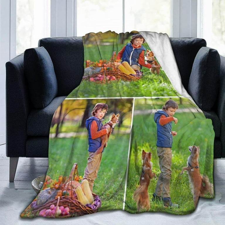 Custom Blanket with Photos Text Personalized Blanket Customized Throw Blankets for Family Friend Father Mother Christmas Halloween Birthday Wedding Customized Gifts for Women Men 50 x40 Walmart