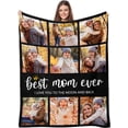 thumbnail image 1 of Custom Blanket with Photos Text, Personalized Photo Collage Flannel Throw Blanket Customized Gifts for Dad Mom Boyfriend Girlfriend Birthday Valentines Day Christmas Blankets, 1 of 5