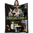 thumbnail image 1 of Custom Blanket with Photos Text, Personalized Photo Collage Flannel Throw Blanket Customized Gifts for Dad Mom Boyfriend Girlfriend Birthday Valentines Day Christmas Blankets, 1 of 5