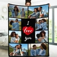 thumbnail image 1 of Custom Blanket with Photos/Text, Personalized Picture Blanket Throw Using My Own Photos, Customized Memorial Mothers for Mom Dad Family Friends - 4 Size (1 Photo W/Text), 1 of 6