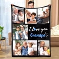 thumbnail image 1 of Custom Blanket with Photos/Text, Personalized Picture Blanket Throw Using My Own Photos, Customized Memorial Mothers for Mom Dad Family Friends - 4 Size (1 Photo W/Text), 1 of 6