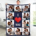 thumbnail image 1 of Custom Blanket with Photos/Text, Personalized Picture Blanket Throw Using My Own Photos, Customized Memorial Mothers for Mom Dad Family Friends - 4 Size (1 Photo W/Text), 1 of 6