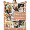 thumbnail image 1 of Custom Blanket with Photos Text, Personalized Picture Blankets, 10 Photos Collage, Customized Merry Christmas Throw Blanket for Family, Dad, Mom, Kids, Gifts for Birthday Christmas, 5 Sizes, 1 of 6