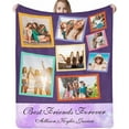 thumbnail image 1 of Custom Blanket with Photos Text, Personalized Picture Blankets, 10 Photos Collage, Customized Merry Christmas Throw Blanket for Family, Dad, Mom, Kids, Gifts for Birthday Christmas, 5 Sizes, 1 of 6