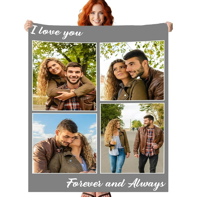 Photo blanket with text sale
