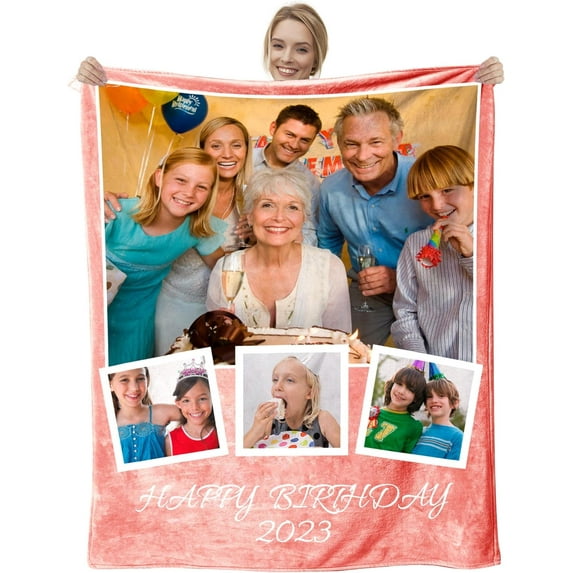 Custom Blanket with Photos Text, Personalized Pictures Collage Customized Flannel Throw Blankets Custom Wedding Blankets for Couple, Anniversary, Engagement Gift Blanket -8Photo-1