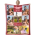 thumbnail image 1 of Custom Blanket with Photos Text, Personalized Pictures Collage Customized Flannel Throw Blankets Custom Wedding Blankets for Couple, Anniversary, Engagement Gift Blanket&nbsp;-8Photo-1, 1 of 6