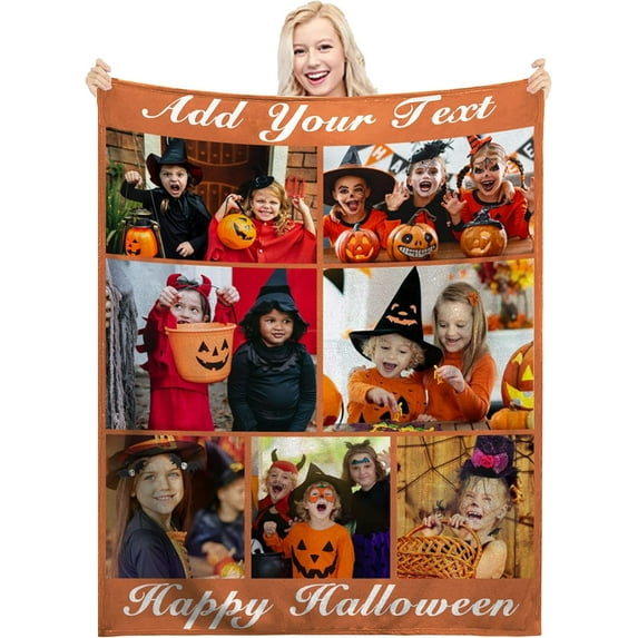 Custom Blanket with Photos Text Picture Customized Blankets Collage Personalised Photo Blanket for Kids,Adults,Dogs,Couples,Family,Birthday Christmas Valentines Day Gift