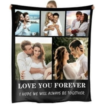 Custom Blanket With Photos Texts-Personalised Photo Blanket Flannel Personalized Throw Blanket With Your Own Pictures Custom Blanket with Photo Collages For Family Birthday Wedding Gift(6 pictures)