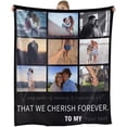 thumbnail image 1 of Custom Blanket With Photos Texts-Personalised Photo Blanket Flannel Personalized Throw Blanket With Your Own Pictures Custom Blanket with Photo Collages For Family Birthday Wedding Gift(6 pictures), 1 of 6