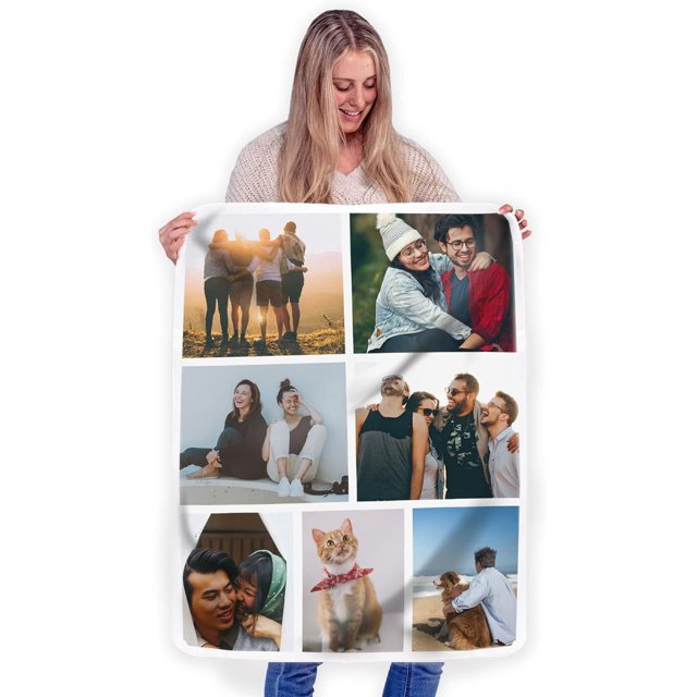 Custom Blanket Photos and Text, Fully Customizable with Your Pictures