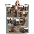 thumbnail image 1 of Custom Blanket with Picture for Couples, Customized Add with Photos Text Flannel Throw Blanket, for Girlfriend Wife Husband Her Him Birthday Valentine's Day Gifts, 40 x 60 in Blankets, 1 of 5