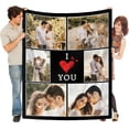 thumbnail image 1 of Custom Blanket with Picture for Couples, Personalized Flannel Throw Blankets,Custom Gifts for Girlfriend Boyfriend Her Him Wife Husband Birthday Blankets, 1 of 5