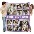 thumbnail image 1 of Custom Blanket with Picture for Couples, Personalized Flannel Throw Blankets,Custom Gifts for Girlfriend Boyfriend Her Him Wife Husband Birthday Blankets, 1 of 5