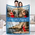 thumbnail image 1 of Custom Blanket with Picture for Couples, Personalized Flannel Throw Blankets,Gifts for Girlfriend Boyfriend Wife Husband Birthday Valentines Christmas, 1 of 6