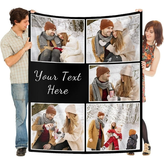 Custom Blanket with Picture for Couples, Personalized Flannel Throw Blankets,Gifts for Girlfriend Boyfriend Wife Husband Birthday Valentines Christmas