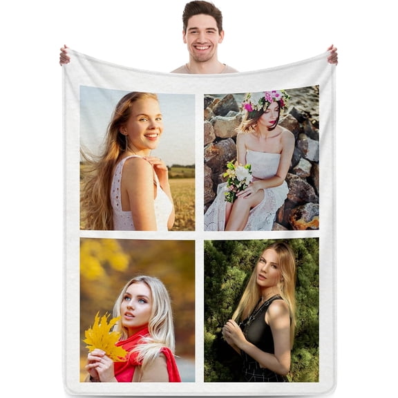 Custom Blanket with Picture Customized Blankets with Photos Christmas Personalized Blankets and Throws Custom Gifts for Grandma Photo Blanket Picture Blanket Customized Customizable Blanket for Bed