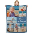 thumbnail image 1 of Custom Blanket with Picture,Customized Flannel blanket,Skin Friendly and Wrinkle and Fade-Resistant Perfect Personalized Gift for Halloween Christmas Couples Family and Friends (30'' X 40'', A3), 1 of 6