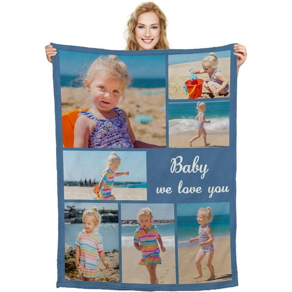 Custom Blanket with Picture,Customized Flannel blanket,Skin Friendly and Wrinkle and Fade-Resistant Perfect Personalized Gift for Halloween Christmas Couples Family and Friends (30'' X 40'', A3)