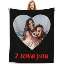 Custom Blanket with Picture, Customized Name Blankets with Text Photo Collages for Birthday Christmas Anniversary, Personalized Gifts Throw Blanket for Baby/Dad/Mom/Boyfriend, 60"x50"