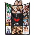thumbnail image 1 of Custom Blanket with Picture, Customized Throw Photo Blankets Personalized Birthday Gifts for Women, Mother in Law, Grandma Family Anniversary Christmas - 9 Photos Collage, 1 of 6
