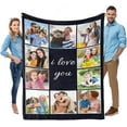 thumbnail image 1 of Custom Blanket with Picture, Personalized Fathers Day Dad Gifts from Daughter, Customized Blanket for Dad, Custom Throw Blankets with Photos, Customized Birthday Giftsn Blankets, 1 of 5