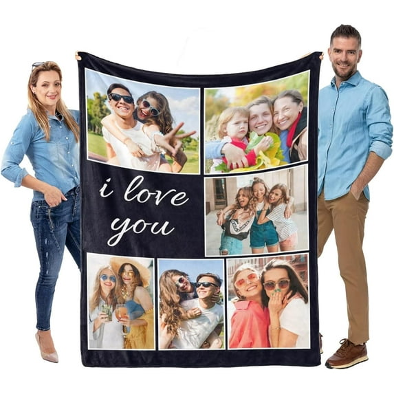 Custom Blanket with Picture, Personalized Fathers Day Dad Gifts from Daughter, Customized Blanket for Dad, Custom Throw Blankets with Photos, Customized Birthday Giftsn Blankets