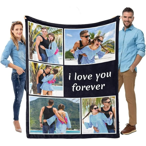 Custom Blanket with Picture, Personalized Fathers Day Dad Gifts from Daughter, Customized Blanket for Dad, Custom Throw Blankets with Photos, Customized Birthday Giftsn Blankets