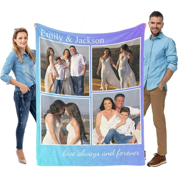 Custom Blanket with Picture, Personalized Fathers Day Dad Gifts from Daughter, Customized Blanket for Dad, Custom Throw Blankets with Photos, Customized Birthday Giftsn Blankets