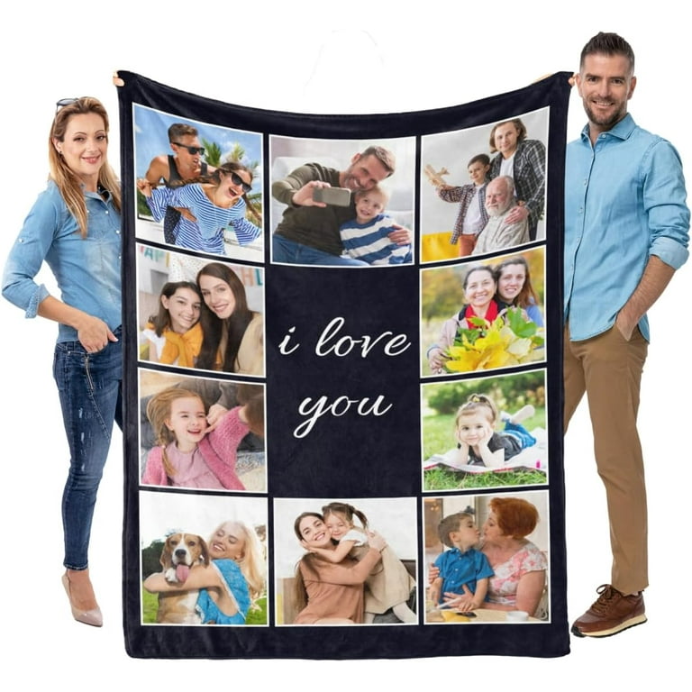 Custom Blanket with Picture Personalized Fathers Day Dad Gifts from Daughter Customized Blanket for Dad Custom Throw Blankets with Photos