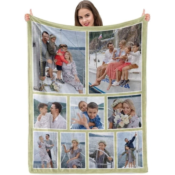 Custom Blanket with Picture, Personalized Photo Blanket. Mothers Day Mom Gifts and Fathers Day Dad Gifts from Daughter Son, Customized Christmas Birthday Valentines Day Gifts for Him Her Blankets