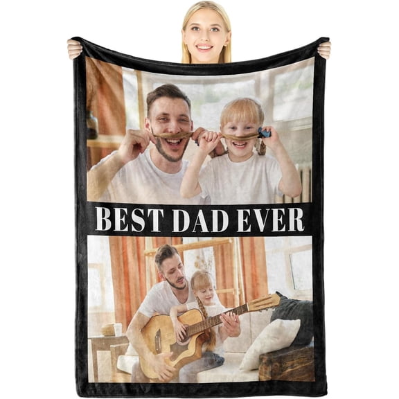 Custom Blanket with Picture Personalized Spotify Music Cover Gifts for Boyfriend Girlfriend, Anniversary Memorial Photos Gifts for Him Her Couple, Customized Christmas Valentines Day Birthday Gifts