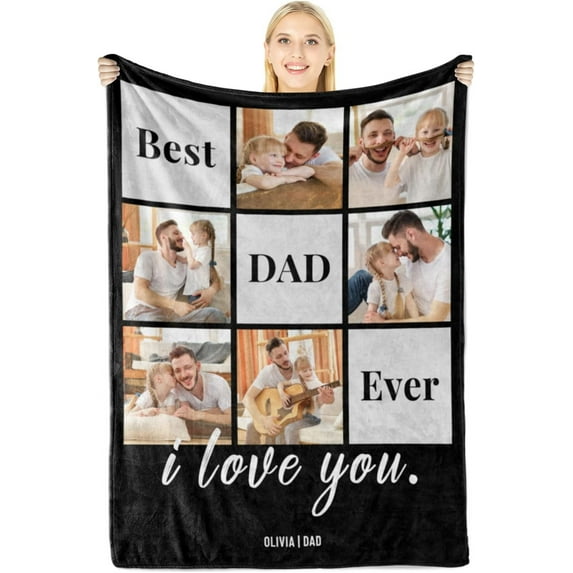 Custom Blanket with Picture Personalized Spotify Music Cover Gifts for Boyfriend Girlfriend, Anniversary Memorial Photos Gifts for Him Her Couple, Customized Christmas Valentines Day Birthday Gifts