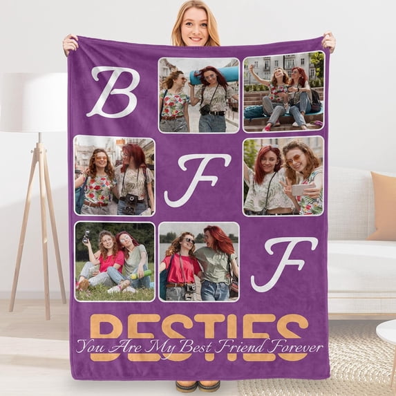 Custom Blanket with Picture/Photo - Personalized Flannel Throw Blanket for Women Men - Customized Blanket for Christmas Valentines Gifts Mom Dad Family Birthday Gifts (Only 1 Photo) Blankets