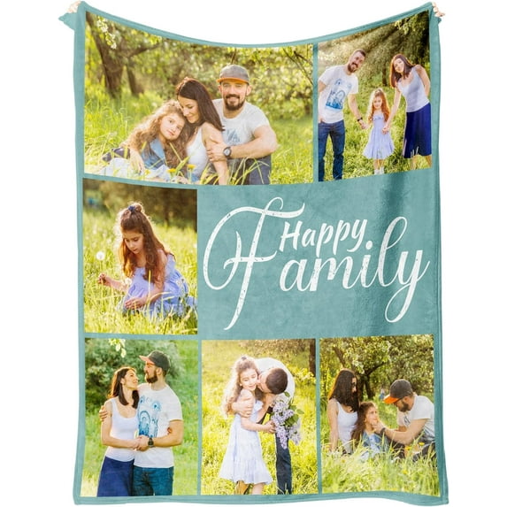 Custom Blanket with Picture, Picture Blankets Customized for Birthday Anniversary, Custom Gifts for Him Her, Picture Blankets Customized(1 Photo with Text) Blankets