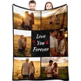 thumbnail image 1 of Custom Blanket with Picture, Picture Blankets Customized for Birthday Anniversary, Custom Gifts for Him Her, Picture Blankets Customized(1 Photo with Text) Blankets, 1 of 5