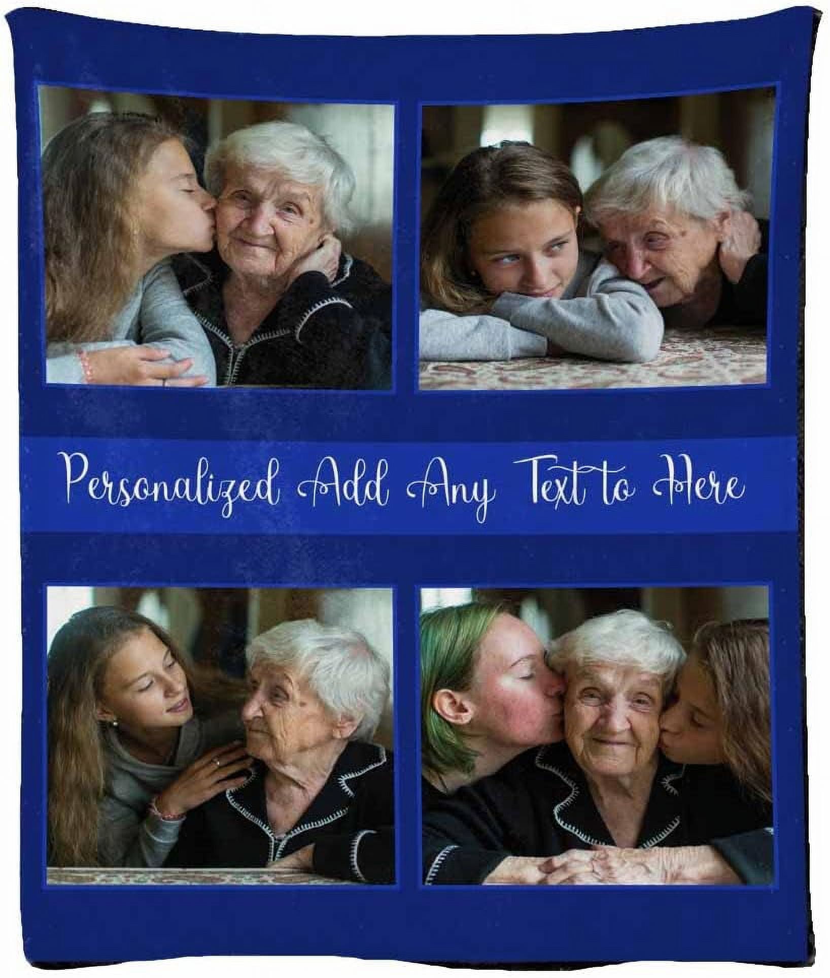 Custom Photo Blanket - Personalized Throw Blanket With Your Pictures & Text