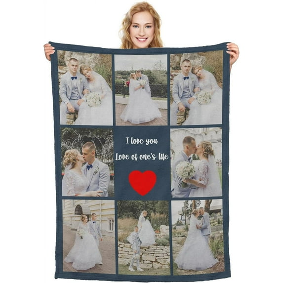 Custom Blanket with Picture,Skin Friendly and Wrinkle and Fade-Resistant Perfect Personalized Gift for Halloween Christmas Couples Family and Friends (30'' X 40'', A3)