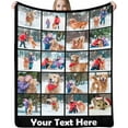 thumbnail image 1 of Custom Blanket with Picture Text Customized Blankets with 20 Photos Personalized Blanket Using My Own Pictures, Memorial Gifts for Birthday Christmas Valentine's Day Dad Mom Daughter Friends, 1 of 6