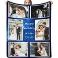 thumbnail image 1 of Custom Blanket with Picture Text Customized Blankets with 20 Photos Personalized Blanket Using My Own Pictures, Memorial Gifts for Birthday Christmas Valentine's Day Dad Mom Daughter Friends, 1 of 6