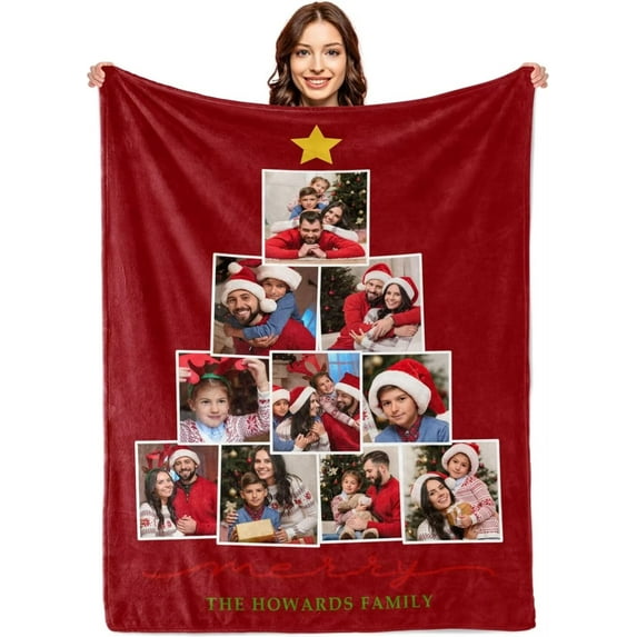 Custom Blanket with Picture Text Personalized Blankets Customized Throw Blanket for Adult Customize Blanket Photo Blankets Memorial Gifts for Friends Mom Dad Couple GF BF Wife Husband